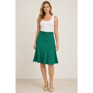 NWT NY & Co Green Flared Skirt Large